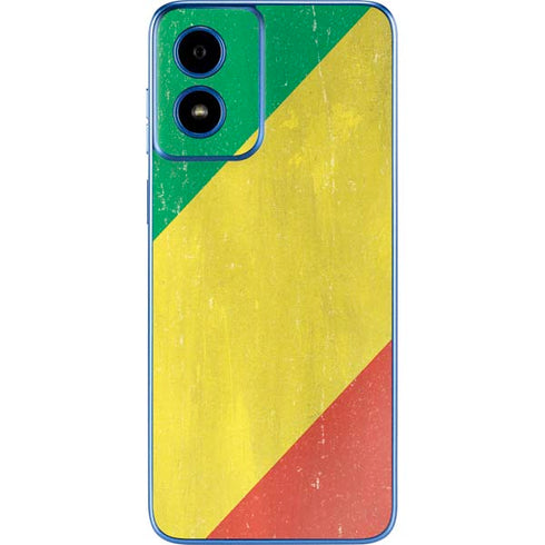 Republic of the Congo Flag Distressed Moto G Play 4G (2024) Skin